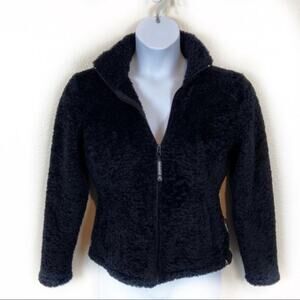 Avalanche Teddy Bear Fleece Polartec Coat Jacket Vintage Black Made in USA SZ M